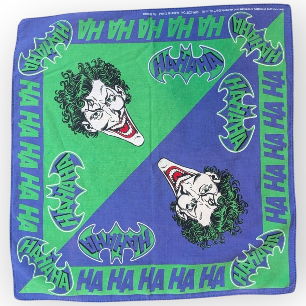 Vintage Batman Joker Handkerchief Bandana Scarf